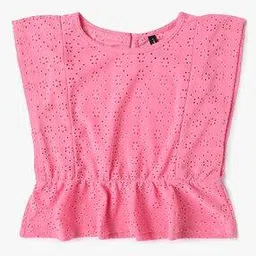 rio girls Schiffli Embroidered Peplum Top-picture-23