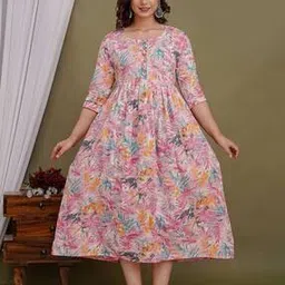 improvus Printed Round-Neck Gown Dress-picture-47