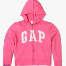 Solid Logo Relaxed Fit Zip Up Hoodie-image-3