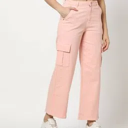 Women Relaxed Fit Cargo Jeans-image-0