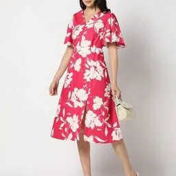 fig Women Floral Print A-Line Dress-picture-43