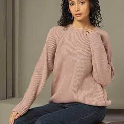 dnmx Women Ribbed Regular Fit Pullover-picture-12