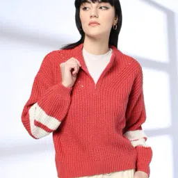 teamspirit Women Ribbed High-Neck Pullover image 1
