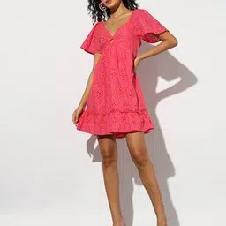 outryt by azorte Cotton Schiffli Mini Dress-picture-23