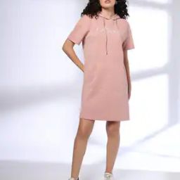 teamspirit Women Embroidered Hooded Straight Dress-picture-24