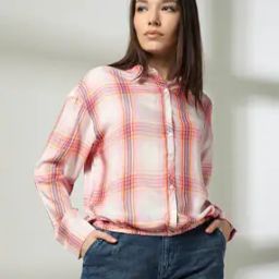dnmx Women Checked Elasticated-Waist Shirt-picture-34
