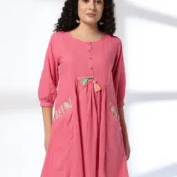 fusion Women A-Line Kurti with Drawstring-picture-52