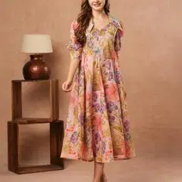 fashor Women Abstract A-line Dress-picture-49