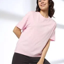 Women Typographic Print Relaxed Fit Crew-Neck T-Shirt-image-47