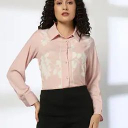 fig Women Leaf Print Relaxed Fit Shirt-picture-9