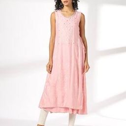 avaasa mix n' match Women Embroidered A-Line Double Layer Kurta-picture-7
