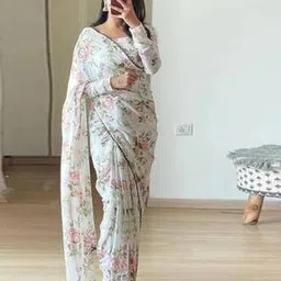 rec rachna ethnic creation Women Floral Print Georgette Saree-picture-38