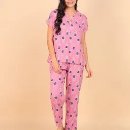 asami Women Floral Print Woven Top & Pyjamas Set-picture-36
