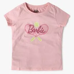 yousta Girls Barbie Print Regular Fit Crew-Neck T-Shirt-picture-23