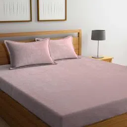 klotthe 300 TC Woolen Double Bedsheet with 2 Pillow Covers-picture-32