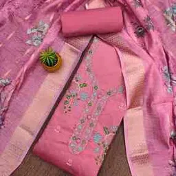 svaraa Women Embroidered 3-Piece Unstitched Dress Material-picture-11