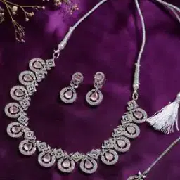 trink Women Rhodium-Plated American Diamond Studded Multi-piece Set-picture-49