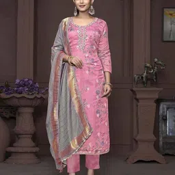 svaraa Women Embellished 3-Piece Unstitched Dress Material image 1