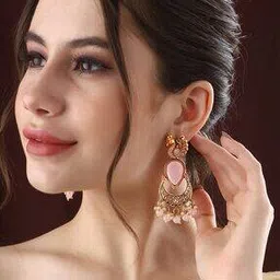 priyaasi Women Gold-Plated Stone-Studded Dangler Earrings-picture-42