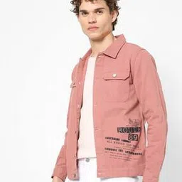 the indian garage co Denim Trucker Jacket with Buttoned Flap Pockets-picture-44
