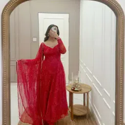 svaraa Women Bandhani Print Anarkali Kurta & Dupatta Set-picture-45