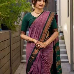 marziyaa Women Woven Saree with Contrast Border-picture-34