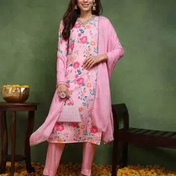 ahika Floral Print Straight Kurta with Pants & Dupatta-picture-49
