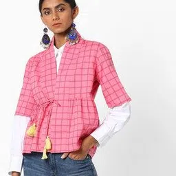 ajio Checked Angrakha-Styled Top-picture-31