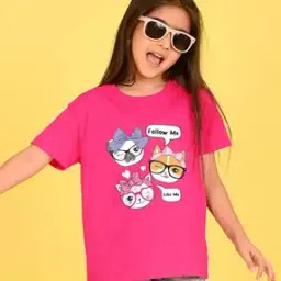 nusyl Girls Graphic Print Oversized Crew-Neck T-Shirt-picture-45