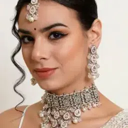 karatcart Kundan-Studded Choker Necklace Set-picture-16