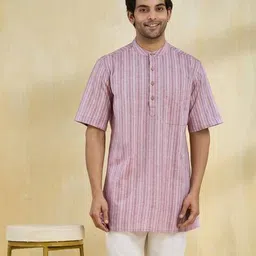 fabindia Men Stripes Short Kurta image 1