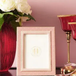 pure home and living Polka Dot Faux Leather Photo Frame - Large image 1