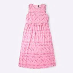 Floral Print Round-Neck A-line Dress-image-20