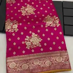 peachmode Women Floral Woven Dola Silk Saree-picture-19