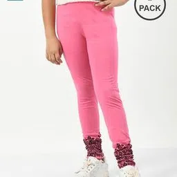 indiweaves Pack of 2 Girl Leggings with Elasticated Waist-picture-52