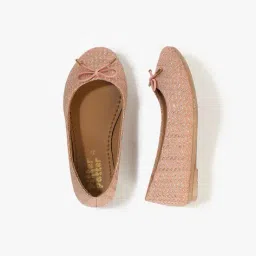 pitter-patter Girls Slip-On Ballerinas with Bow Accent image 1
