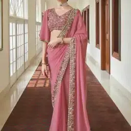 trendmalls Women Embroidered Georgette Saree-picture-43