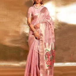 ri-wah Women Floral Woven Tissue Silk Saree-picture-20