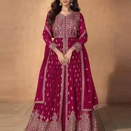 miss ethnik Women Embellished Anarkali Kurta & Skirts with Dupatta-picture-38