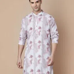 melange by lifestyle Men Regular Fit Mandarin Collar Kurta-picture-42