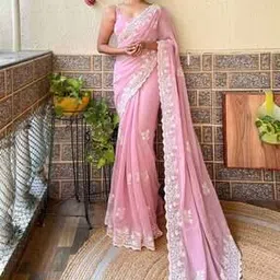 ri-wah Women Embroidered Georgette Saree-picture-47
