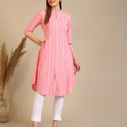 aurelia Women Striped Flared Kurta-picture-23