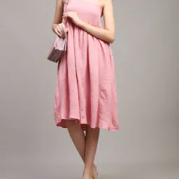 Shein Strapless Empire Seam Textured A-Line Dress image 1