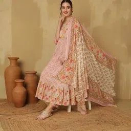 glam roots Women Floral Anarkali Kurta Set-picture-16