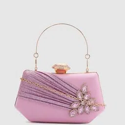 globus Embellished Box Clutch with Detachable Strap-picture-14