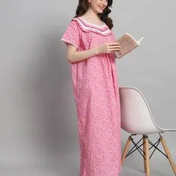 sephani Women Floral Print Square-Neck Nightie-picture-11