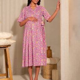 janasya Floral Print Fit & Flare Dress-picture-28