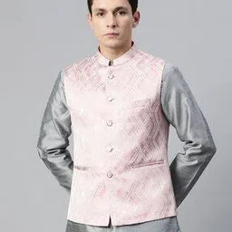 manq Men Nehru Jacket with Welt Pockets-picture-49