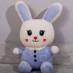 dukiekooky Blue & White Rabbit Soft Toy-picture-18