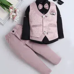 fourfolds Boys 3-Piece Suit Set with Bow-picture-14